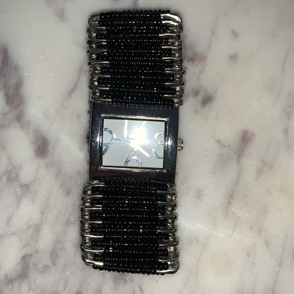 Safety Pin Stretch Watch Black and Silver - Picture 9 of 11